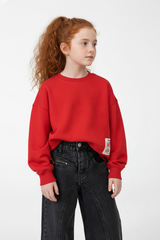 Girl’s Slim Fit Melton Round Neck Daily Wear Sweatshirt