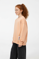 Girl’s Slim Fit Melton Round Neck Daily Wear Sweatshirt