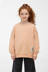 Girl’s Slim Fit Melton Round Neck Daily Wear Sweatshirt