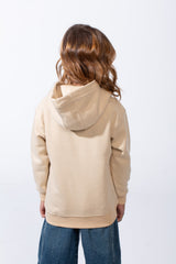 Girl’s Slim Fit Melton Printed Hooded Long Sleeve Sweatshirt