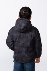 Boy's Waterproof Hooded Long Sleeve Jacket With Pockets Puffer