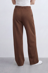 Women’s Tomato Store Air Column Wide Sweatpants Washed Plain Surface Front Seam Lines Elastic Waist Side Pockets Relaxed