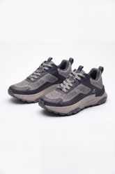 Men's Tomato Store Grid Trek Sneakers Pixel Grid Upper Texture Framed By Sculpted Wave Panels Rugged Lug Sole Duck Shoes