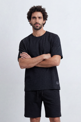 Men’s Tomato Store Nomad Grain Co-Ord Set Hazy Slub Texture Across The Full Look Small Side Label Drawcord Waist Relaxed Outfit