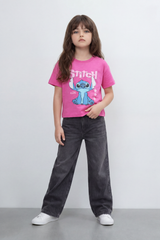 Girls’ Tomato Store Galaxy Buddy T Shirt Front Cartoon Mascot Print With Puffy Shadow Typography 626 Number Detail Star Artwork Plain Slim Fit