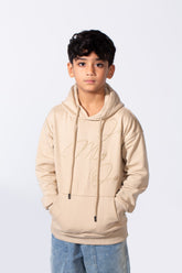 سويت شيرت الأولاد من ميلتون بأكمام طويلة مع تصميم حروف بارزة وجيوب كنغر أمامية كبيرة بغطاء رأس للارتداء اليومي