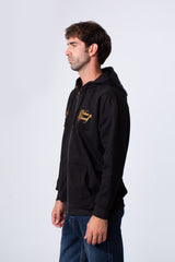 Men's Tomato Store Zip-Up Hooded Jacket With Gold Graphics Kangaroo's Split Pockets