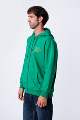 Men's Tomato Store Zip-Up Hooded Jacket With Gold Graphics Kangaroo's Split Pockets