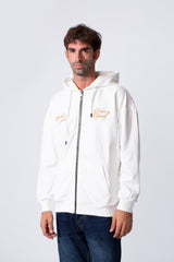 Men's Tomato Store Zip-Up Hooded Jacket With Gold Graphics Kangaroo's Split Pockets