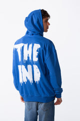 Men's Melton Regular Fit Text Print Zippers Hood Sweatshirt