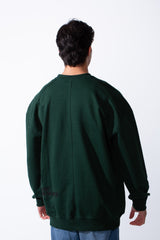 Men's Regular Fit Side Pattern Long Sleeve Crew Neckline Melton Fabric Daily Wear Sweatshirt
