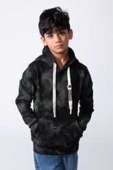 Boy’s Distressed Midnight Marble Slim Fit Hooded Sweatshirt