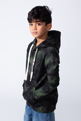 Boy’s Distressed Midnight Marble Slim Fit Hooded Sweatshirt