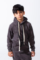Boy’s Washed Effect Comfortable Casual Melton Slim Fit Outfit with Unique All-Over Print