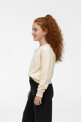 Girl's Round Neckline Front Print Slim Fit Daily Wear Comfy Sweatshirt