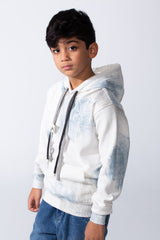 Boy’s Acid Wash Slim Fit Hood Sweatshirt With Kangaroo Pocket