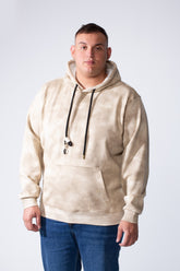 Men's Long Sleeve With Unique Washed Pattern Front Kangaroo Pocket Comfy Daily Wear Hooded Big Size Sweatshirt