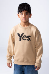 Boy's Long Sleeve Crew Neck Letter Front Print Comfy Slim Fit Sweatshirt