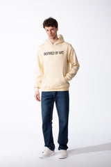 Men's Puff-Print Graphic Cross Over Hood Kangaroo Pocket Comfort With Clear Artistic Statement Slim Fit Sweatshirt