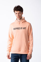 Men's Puff-Print Graphic Cross Over Hood Kangaroo Pocket Comfort With Clear Artistic Statement Slim Fit Sweatshirt