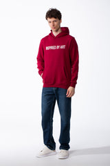 Men's Puff-Print Graphic Cross Over Hood Kangaroo Pocket Comfort With Clear Artistic Statement Slim Fit Sweatshirt