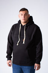 Men's Long Sleeve With Chest Text Print Front Kangaroo Pocket Comfy For Everyday Wear Hooded Big Size Sweatshirt
