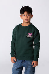 Boy's Round Neckline Long Sleeve With Printed Playful Pack Design Slim Fit Cozy Sweatshirt
