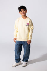 Boy's Round Neckline Long Sleeve With Printed Playful Pack Design Slim Fit Cozy Sweatshirt