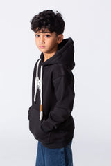 Boy's Tomato Store Hood Front Kangaroo Pockets Bold Graphic Text Print Everyday Modern Sweatshirt