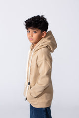 Boy's Embossed Hooded Tomato Store Sweatshirt Kangaroo Pocket Oversized Melton Fabric