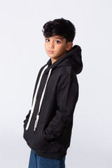 Boy's Embossed Hooded Tomato Store Sweatshirt Kangaroo Pocket Oversized Melton Fabric
