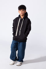 Boy's Embossed Hooded Tomato Store Sweatshirt Kangaroo Pocket Oversized Melton Fabric