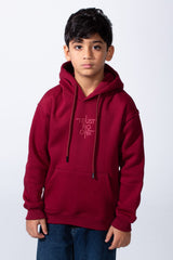 Boy’s Oversize Melton Casual Kangaroo Pocket Hooded Sweatshirt