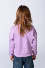 Girls’ Slim Fit Long-Sleeve Crew Neck Dropped Shoulders Elasticated Cuff And Waistband Graphic Print Modern Melton Sweatshirt