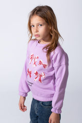 Girls’ Slim Fit Long-Sleeve Crew Neck Dropped Shoulders Elasticated Cuff And Waistband Graphic Print Modern Melton Sweatshirt
