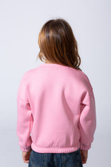 Girls’ Slim Fit Long-Sleeve Crew Neck Dropped Shoulders Elasticated Cuff And Waistband Graphic Print Modern Melton Sweatshirt