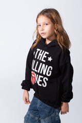 Girls’ Slim Fit Long-Sleeve Crew Neck Elasticated Cuff And Waistband Text Graphic Print Modern Melton Hooded Sweatshirt