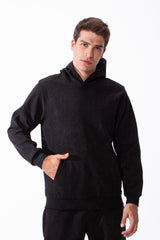 Men's Two-Piece Kangaroo Pockets With Unique All-over Marble Pattern Long Sleeves Cozy Comfy Melton Outfit Set