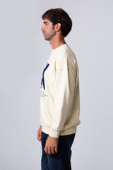 Men's Tomato Store Long Sleeve Crew Neck With Front Print Regular Fit Melton Sweatshirt