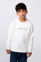 Boy's Slim Fit Crew Neck Melton Printed Sweatshirt
