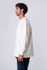 Men's Regular Fit Crew Neck Melton Front And Back Printed Sweatshirt