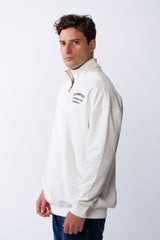 Men's High Neckline Long Sleeves Quarter Zip With Text Logo Print Regular Fit Sweatshirt