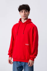 Men's Tomato Store Back Graphic Text Print Kangaroo Pocket Hooded Everyday Comfort Regular Fit Sweatshirt