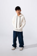 Boy's Basic Plain Slim Fit Hooded Sweatshirt
