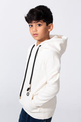 Boy's Basic Plain Slim Fit Hooded Sweatshirt