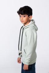 Boy's Basic Plain Slim Fit Hooded Sweatshirt