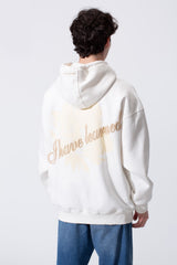 Men's Tomato Store Bold Raised Script Embroidery Double-Layer Hood Melton Oversize Sweatshirt