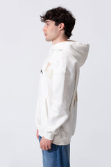 Men's Tomato Store Bold Raised Script Embroidery Double-Layer Hood Melton Oversize Sweatshirt