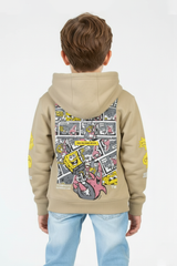 Boy's Tomato Store Bold Graphics Playful SpongeBob Design Kangaroo Pocket Oversize Sweatshirt