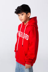 Boy's Hooded Sweatshirt With Front Print Kangaroo Pocket Long Sleeve Oversize Tomato Store
